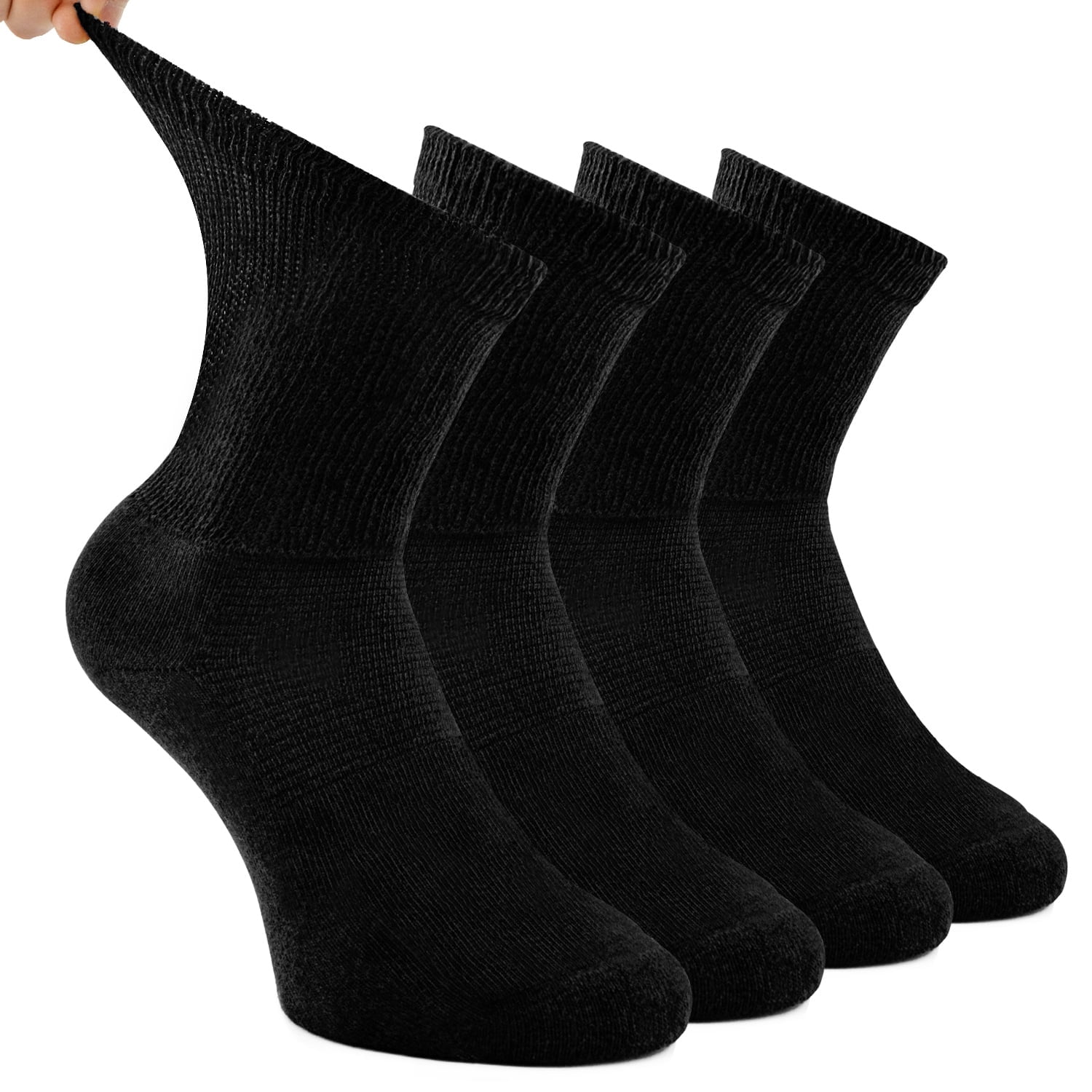Busy Socks Diabetic Crew Socks for Men Women Loose Top Non Binding
