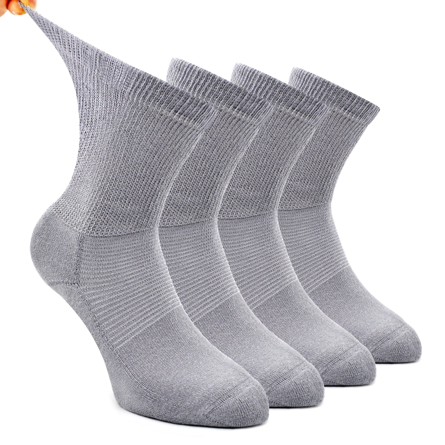 Busy Socks Men Crew Seamless Toe Loose Top Diabetic Socks,xLarge,4