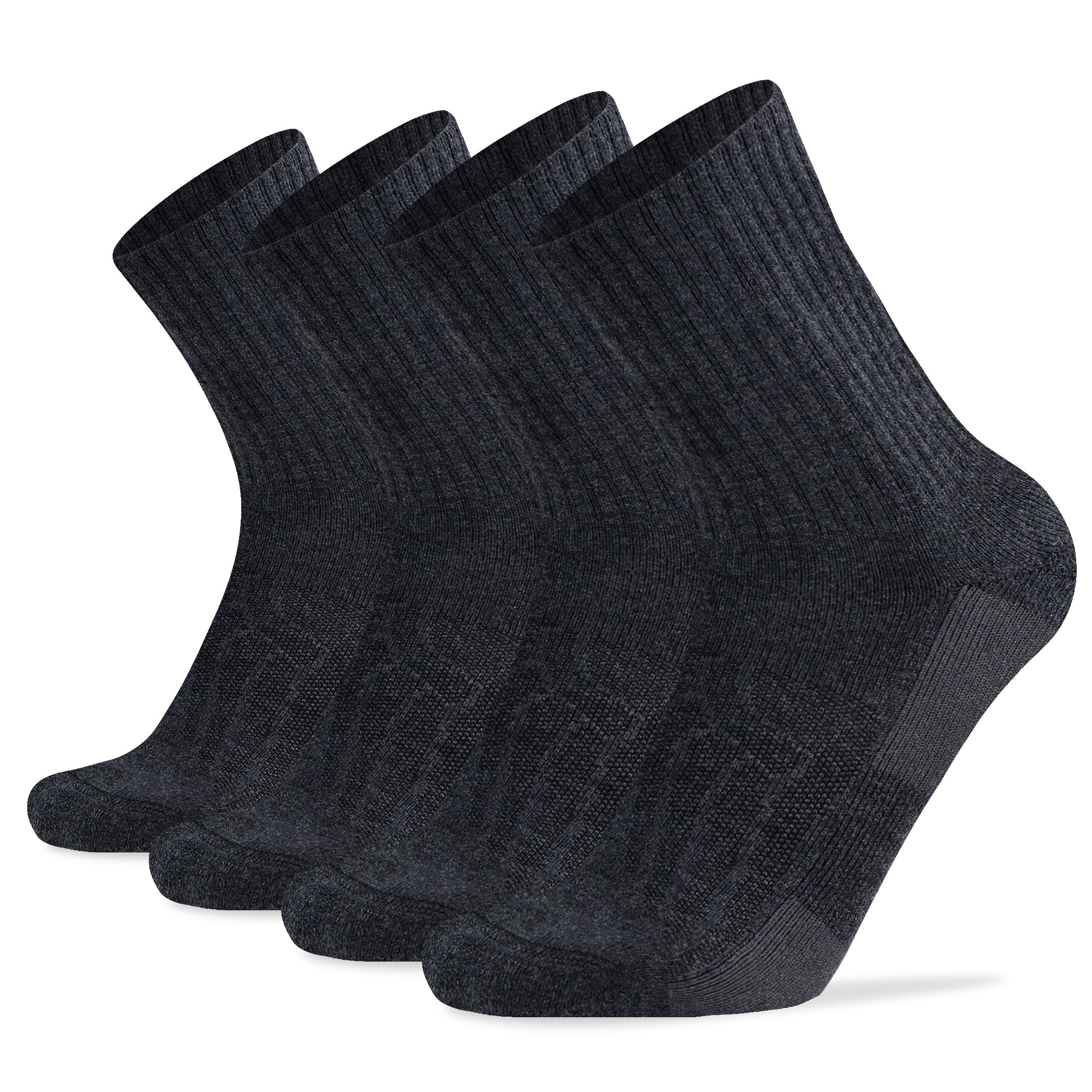 Busy Socks Men's Crew Merino Wool Hiking Sport Socks,Large,4 Pack,Dark