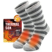 Busy Socks Mens Hiker Boot Socks for Winter Outdoor Sports, Large,Light Grey Stripe