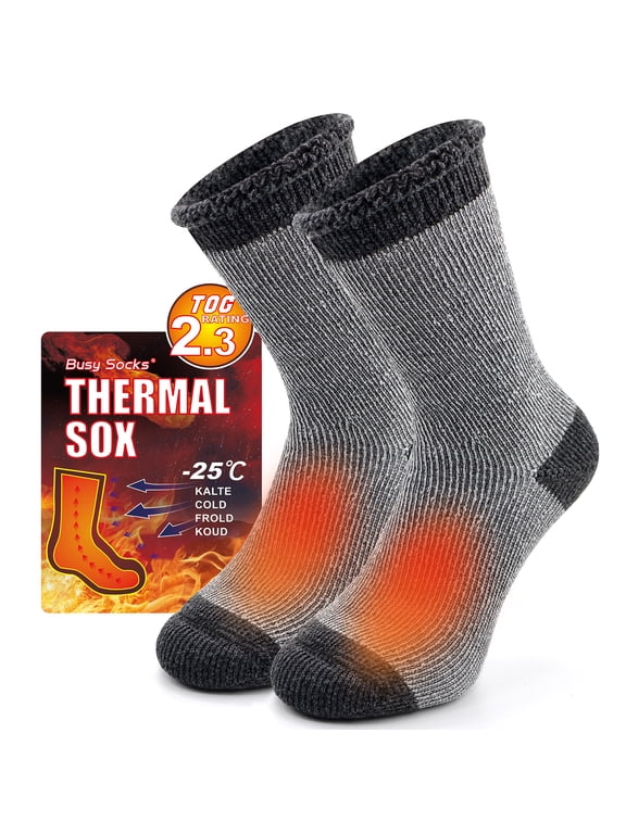Men's Insulated Heated Hot Warm Thermal Socks,Large,Dark Grey