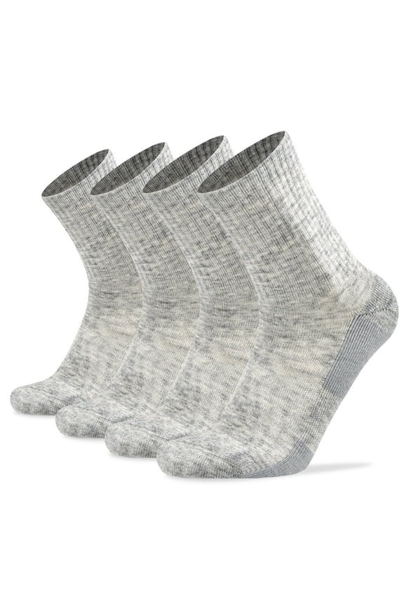 Men's Merino Wool Hiking Cycling Socks,Large,4 Pack,Light Grey