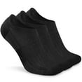 thumbnail image 1 of Busy Socks Men's No Show Merino Wool Walking Socks,3 Pack,Large,Black, 1 of 8