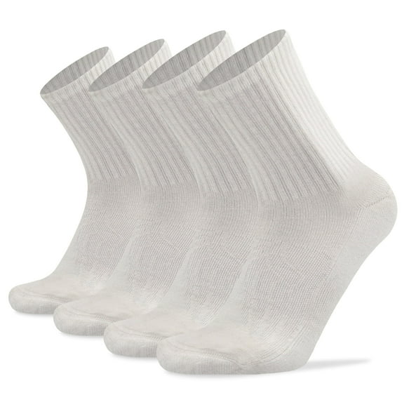 Busy Socks Men's Soft Thick Cushioned Thermal Wool Socks,Large,4 Pack,White