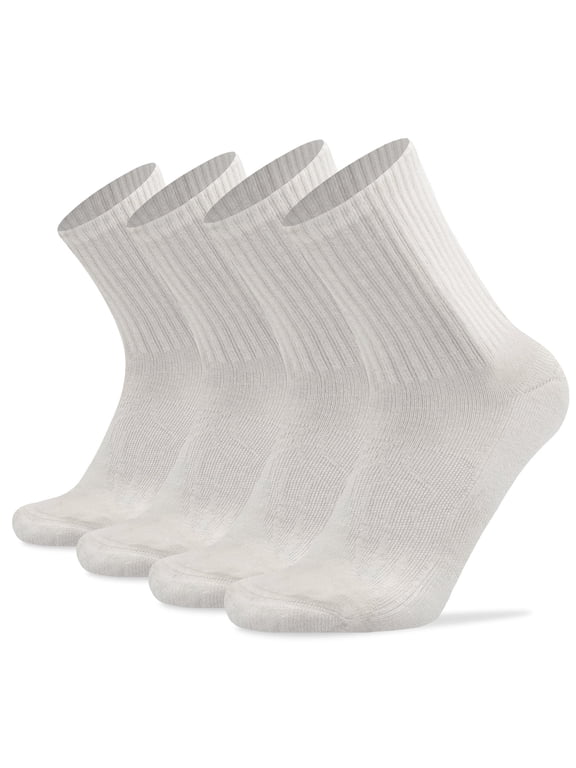 Men's Soft Thick Cushioned Thermal Wool Socks,Large,4 Pack,White