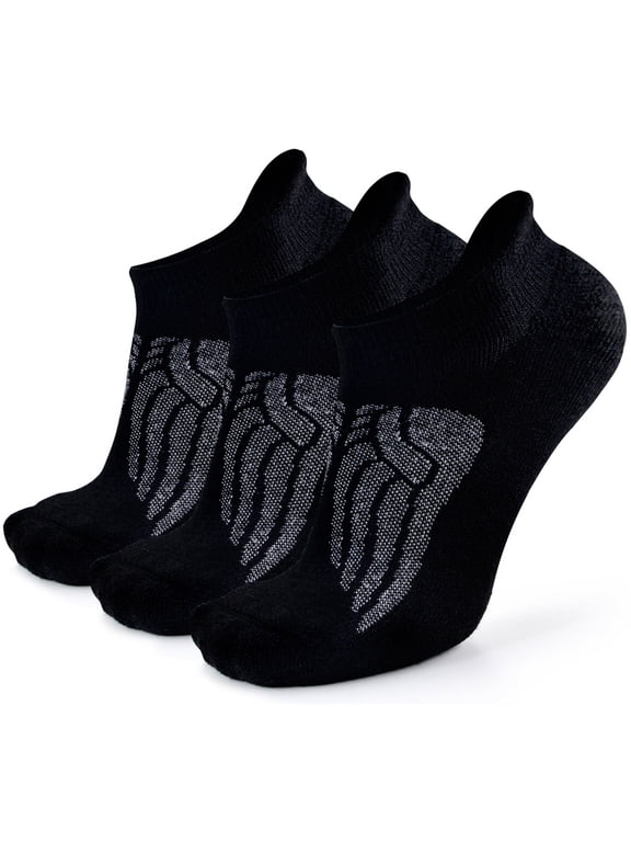 Men's Thin Soft Merino Wool Runing Socks,3 Pack,Large,Black