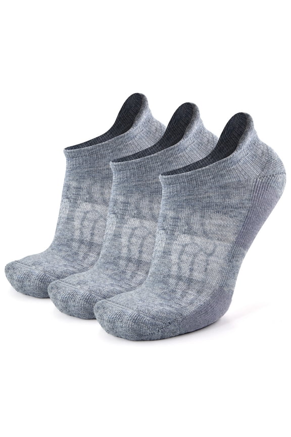 Men's Women's Novelty Wool Workout Socks, Light Grey, Large,3-Pack