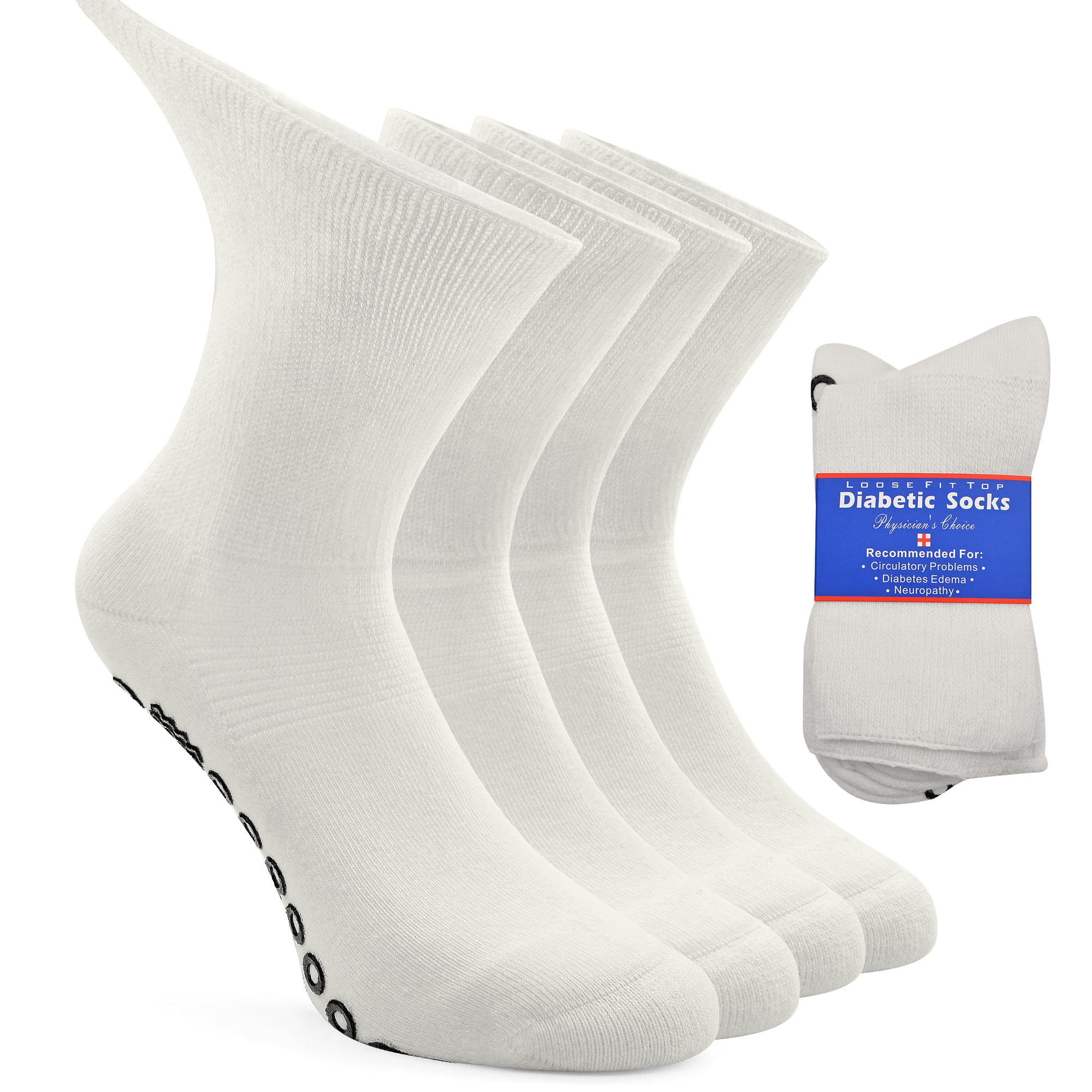 Busy Socks Men's Women's Wide Top Non Skid Diabetic Socks for Home