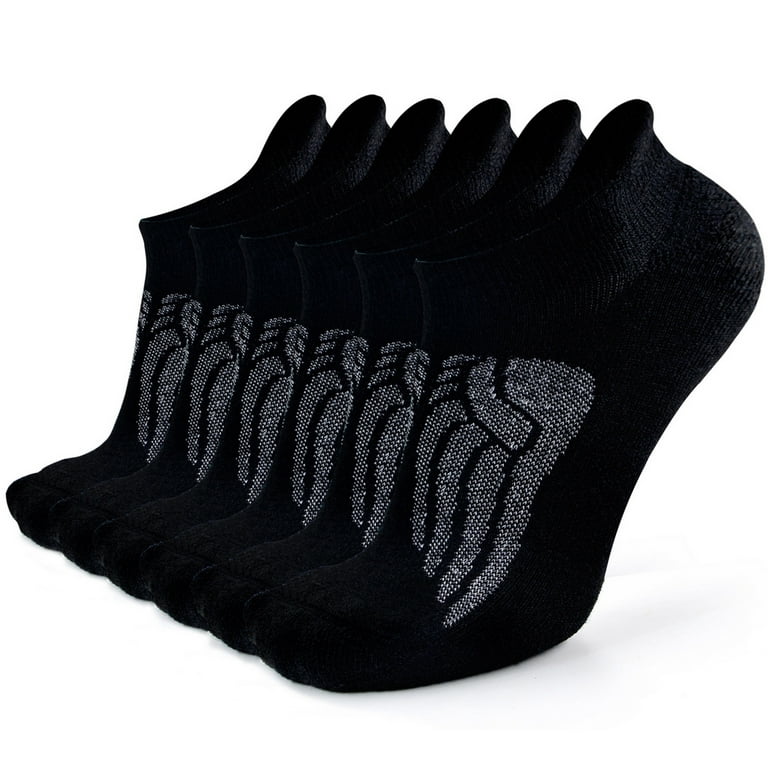 Busy Socks Merino Wool Compression Socks for Women Men,Black, Large,6-Pack