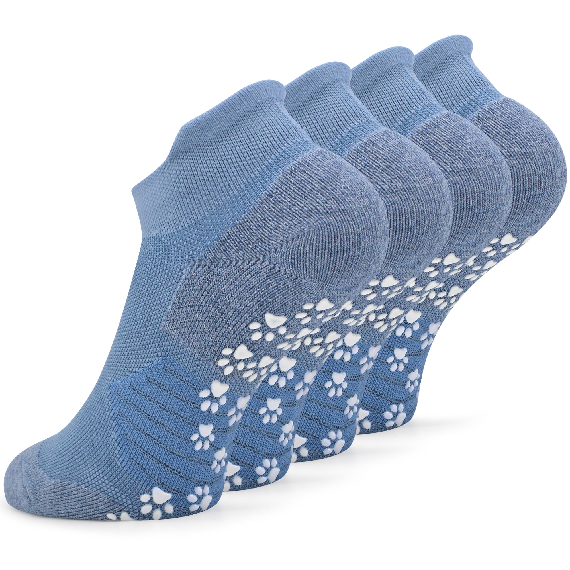 Busy Socks Unisex No Slip Cushioned Socks for Seniors, Light Blue