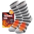 thumbnail image 1 of Busy Socks Women's Full Cushion Comfy Ultra Warm Socks, Medium,Light Grey Stripe, 1 of 8