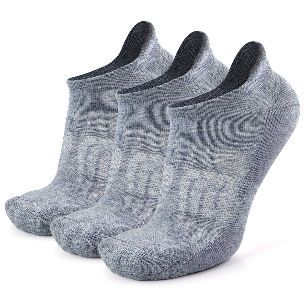 Busy Socks Women's Warm Merino Wool Hiking Socks,Light Grey,Medium,3