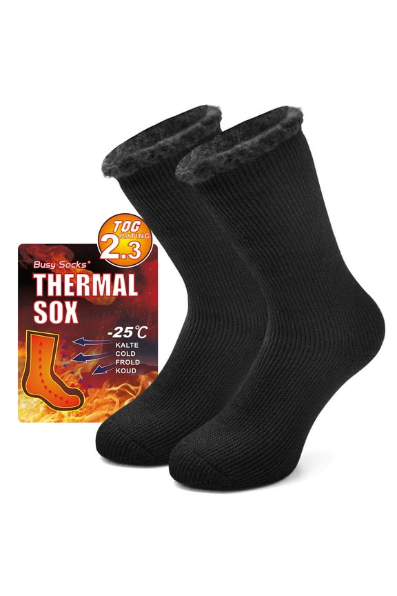 Women's Winter Warm Thermal Socks for Skiing, Medium,Black