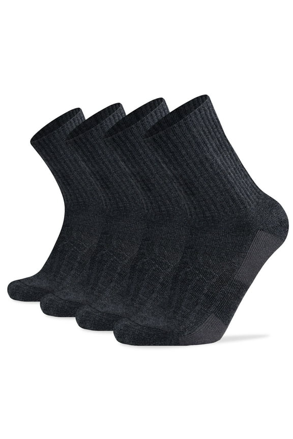 Women's Wool Boot Soft Thick Socks,Medium,4 Pack,Dark Grey