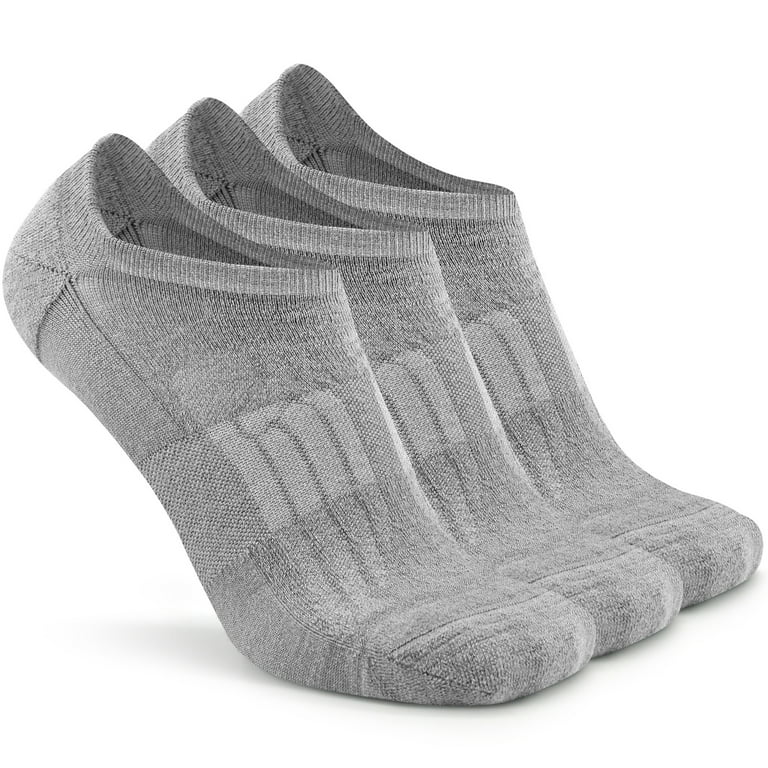 Busy Socks Women's Wool Running Athletic Low Socks,3 Pack,Medium,Grey