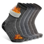 Busy Socks Womens Mens Winter Moisture Wicking Cushioned Thick Warm Wool Socks with Seamless Toe, Medium, 3 Pairs Multicolor