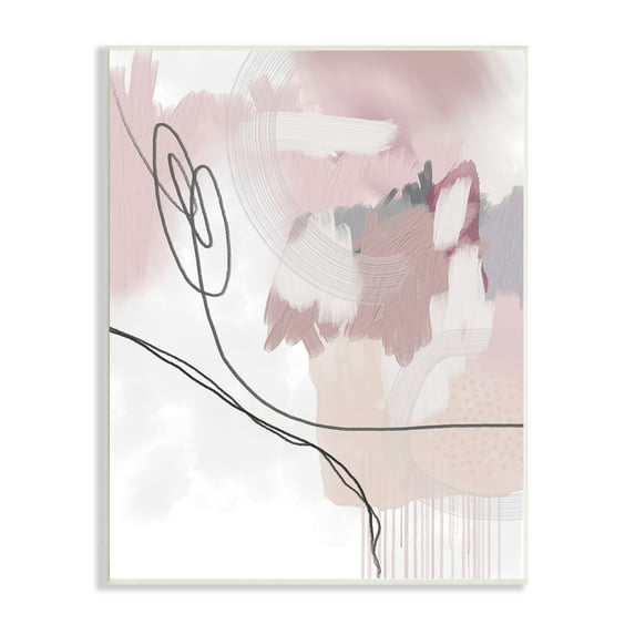 Busy Soft Pink Abstract Shapes Casual Modern 10 in x 15 in Framed Painting Art Print, by Stupell Home Décor