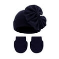 thumbnail image 1 of Busydd 0-6 Months Baby Hat and Gloves Set 2 Piece Winter Sets Warm Winter Solid Color Cotton Accessories Fashion Thermal Knit Hats Gloves for Infant Newborn, 1 of 3