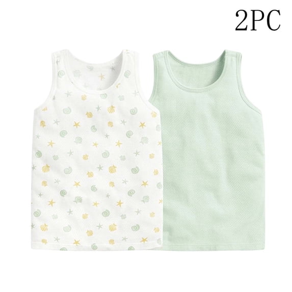 Busydd 2 Pack Baby Tank Tops 1-12 Years Fashion Round Neck Sleeveless Toddler Boys Tops Casual Summer Teen Girls Tops 8-10 Years
