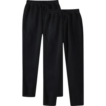 Busydd 2 Pack Mens Sweatpants Open Bottom Straight Leg Sweatpants Solid Color Casual Pants Elastic Waist Drawstring Workout Pants for Men Plus Size Sweatpants with Pockets S-3XL