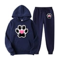 thumbnail image 1 of Busydd 2 Piece Sets for Women Long Sleeve Paw Print Hoodie Drawstring Jogger Pants with Pockets Sweatsuits Casual Loose Travel Vacation Outfits for Women, 1 of 2