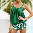 thumbnail image 1 of Busydd 2 Piece Swimsuit for Women Plus Size Swimsuit S-5XL Trendy Boho Floral Print Tankini Swimwear Round Neck Bathing Suits for Women with Boyshorts, 1 of 7