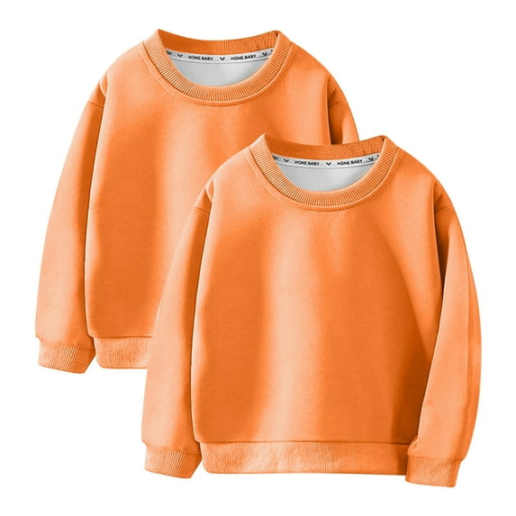 Busydd 2PC Baby Boy Clothes Unisex Toddler Girl Clothes Fashion Solid Color Crewneck Sweatshirts Long Sleeve Cotton Pullover Tops Casual Loose Teen Girl and Boy Clothing 3-9 Years