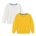 thumbnail image 1 of Busydd 2PC Baby Girl Clothes Toddler Boy Clothes Casual Loose Crewneck Sweatshirt Unisex Children's Cotton Solid Color Pullover Tops 2-10 Years, 1 of 8