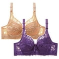 thumbnail image 1 of Busydd 2PC Bras for Women Comfort Breathable Lace Wireless Bras for Women High Support Push Up Bra No Underwire Everyday Bra Plus Size Bra for Large Bust, 1 of 2