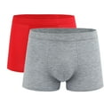 thumbnail image 1 of Busydd 2PC Mens Boxer Briefs Underwear Pack Solid Color Stretch Men's Boxer Briefs Comfortable Breathable Oversized Men's Underwear L, 1 of 4