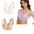 thumbnail image 1 of Busydd 2PC Plus Size Push Up Bra Solid Color High Support Bras for Women No Underwire Full Coverage Underwear Comfy Seamless Everyday Bra for Large Bust, 1 of 2