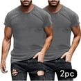 thumbnail image 1 of Busydd 2PC T Shirts for Man Casual Solid Color Cotton T Shirts Comfortable Round Neck Short Sleeve Summer Tops Versatile Going Out Tops, 1 of 8