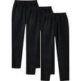 thumbnail image 1 of Busydd 3 Pack Mens Sweatpants Open Bottom Straight Leg Sweatpants Solid Color Casual Pants Elastic Waist Drawstring Workout Pants for Men Plus Size Sweatpants with Pockets S-3XL, 1 of 5