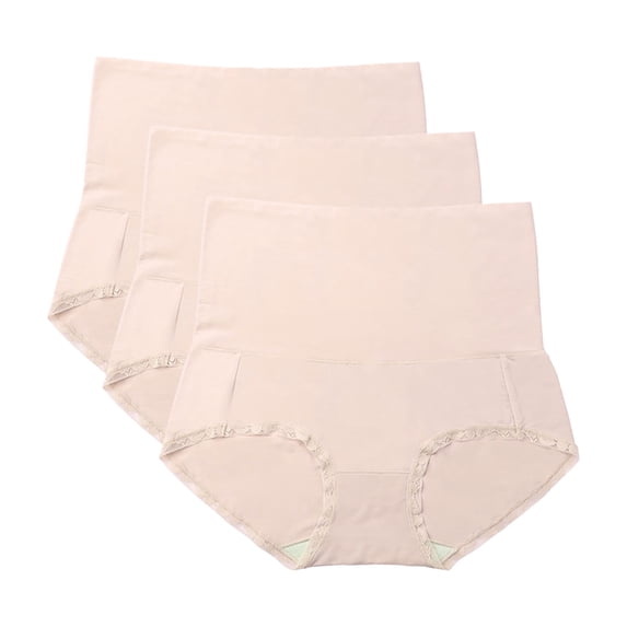 Busydd 3 Pack Womens Cotton Underwear Stretch Soft Breathable Panties for Women Seamless Butt Lifting Underwear for Women High Waisted Briefs