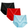 thumbnail image 1 of Busydd 3 Pack Womens Underwear Ladies Strech Cotton Underwear High Waisted Seamless No Show Hipster Panties Comfort Smooth Full Coverage Lace Briefs Plus Size Breathable Panties Multipacks, 1 of 2