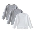 thumbnail image 1 of Busydd 3PC Baby Boy Clothes 1-11 Years Long Sleeve Round Neck Unisex Boys Girls Tops Casual Solid Color Cotton Toddler Boy Clothes Trendy Fall Little Girls Clothes 2 Years, 1 of 7