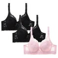 thumbnail image 1 of Busydd 3PC Bras for Women Comfy Breathable Lace Wireless Bras for Women High Support Lift Push Up Bra No Underwire Full Coverage Everyday Bra Plus Size Bra for Large Bust, 1 of 2