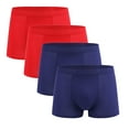 thumbnail image 1 of Busydd 4PC Men's Boxer Briefs Solid Color Stretch Mens Boxer Briefs Underwear Pack Comfortable Breathable Oversized Mens Boxers 4XL, 1 of 4
