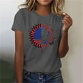 thumbnail image 1 of Busydd 4th of July Women's Tops Stylish American Flag Print Independence Day Tees Casual Round Neck Short Sleeve T Shirts for Women Comfy Summer Tops 2XL, 1 of 7