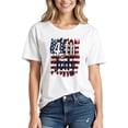 thumbnail image 1 of Busydd 4th of July Womens Tops Fashion USA Flag Print Independence Day T Shirts for Women Casual Short Sleeve Round Neck Summer Tops Comfy Cotton Graphic Tees S, 1 of 5