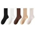 thumbnail image 1 of Busydd 5 Pairs Womens Socks Comfortable Warm Breathable Cotton Socks for Women Casual Solid Color Mid Calf Women's Socks, 1 of 3