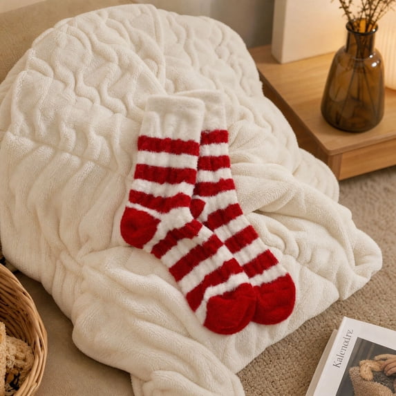 Busydd 6‑Pack Christmas Socks for Women Winter Fashion Thermal Warm Socks Comfortable Casual Holiday Fuzzy Cotton Socks
