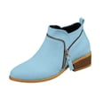 thumbnail image 1 of Busydd Ankle Boots for Women Trendy Side Zipper Chunky Heel Booties Casual Comfortable Pointed Toe Fall Boots 41, 1 of 5