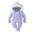 thumbnail image 1 of Busydd Baby Boy Clothes 6 Months-2 Years Solid Color Long Sleeve Hooded Zip Baby Girl Romper Comfy Warm Winter Cotton Puffer Rompers, 1 of 7