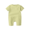 thumbnail image 1 of Busydd Baby Boy Romper 0-24 Months Comfy Cotton Short Sleeve Infant Girl Clothes Rompers Solid Color Round Neck Baby Boy Clothes 9-12 Months, 1 of 5