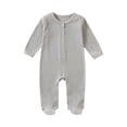thumbnail image 1 of Busydd Baby Boy Romper 3-18 Months Casual Comfortable Cotton Baby Girl Clothes Fashion Round Neck Solid Color Long Sleeve Newborn Onesies 6 Months, 1 of 3