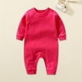 thumbnail image 1 of Busydd Baby Boy Romper 3-18 Months Casual Solid Color Long Sleeve Baby Girl Clothes Comfy Cotton Round Neck Infant Girl Clothes 3 Months, 1 of 3
