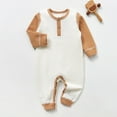 thumbnail image 1 of Busydd Baby Boy's Clothing 0-2 Years Fashion Striped Long Sleeve Baby Girl Romper Casual Cotton Round Neck Button Baby Girl Clothes 0-3 Months, 1 of 3