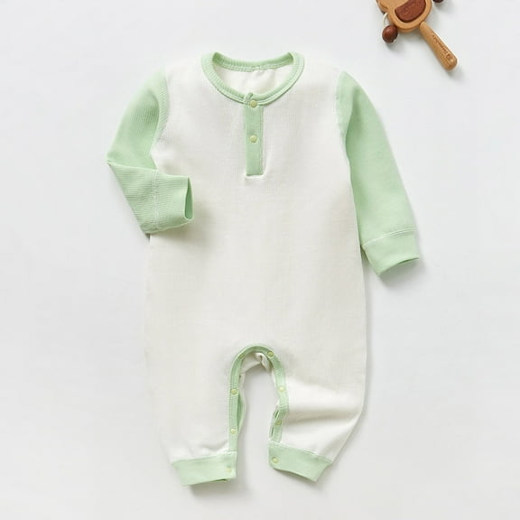 Busydd Baby Boy's Clothing 0-2 Years Fashion Striped Long Sleeve Baby Girl Romper Casual Cotton Round Neck Button Baby Girl Clothes 3-6 Months