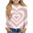 thumbnail image 1 of Busydd Baby Girl Clothes 3-14 Years Fashion Tie Dye Long Sleeve Girls' Tops Casual Spring Round Neck Little Girls Blouses Comfort Cute Kids T-Shirts, 1 of 4